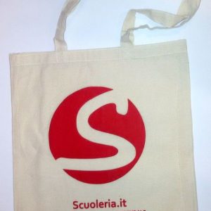 Borsa shopper riutilizzabile in cotone marchio Scuoleria.it