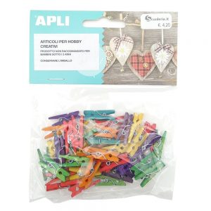 Mollette legno colorate cm. 2,5