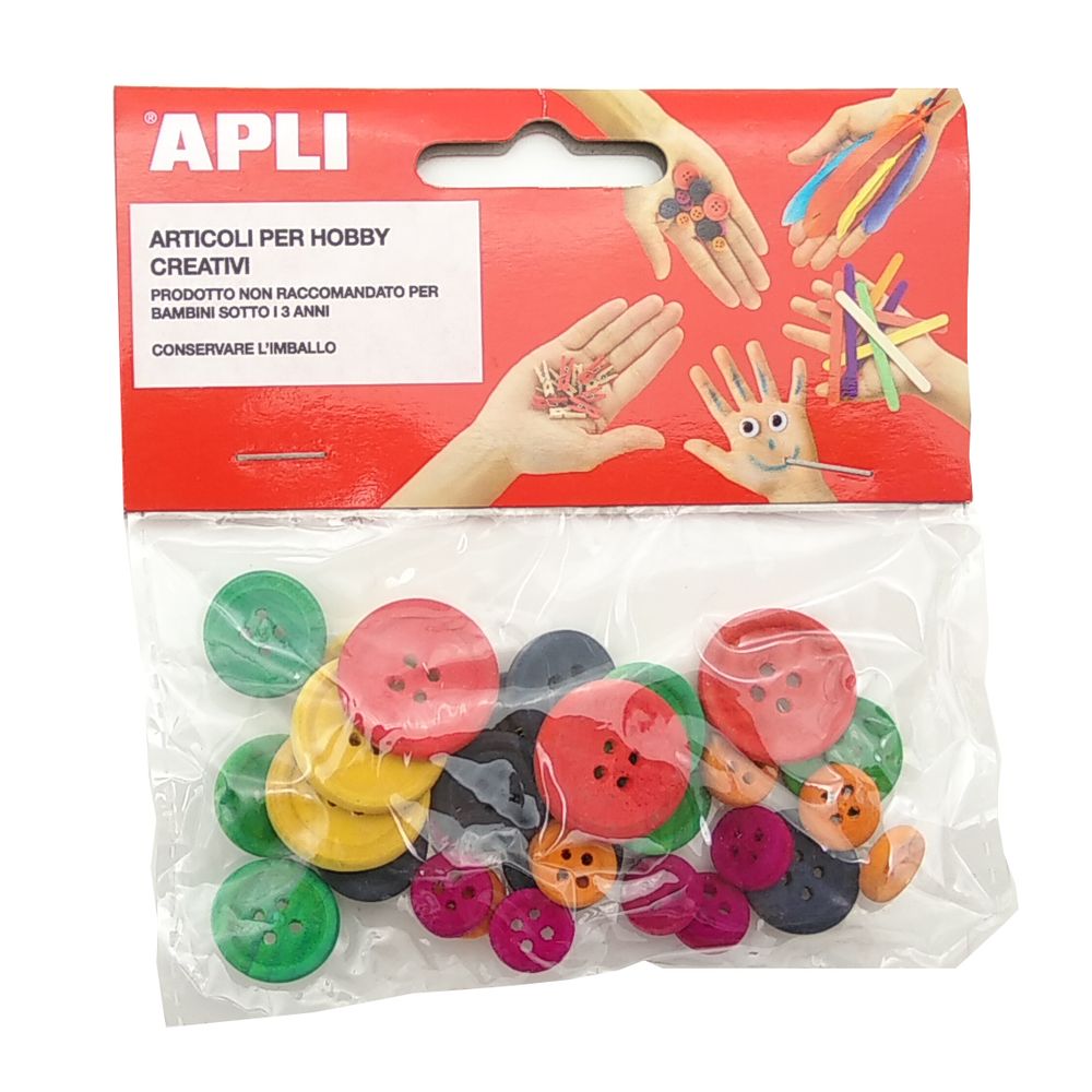 Bottoni colorati in legno