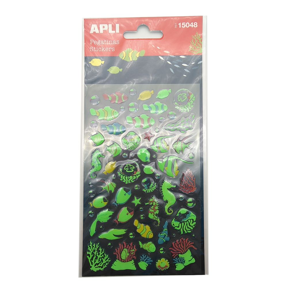 Stickers adesivi sagomati pesci luminescenti