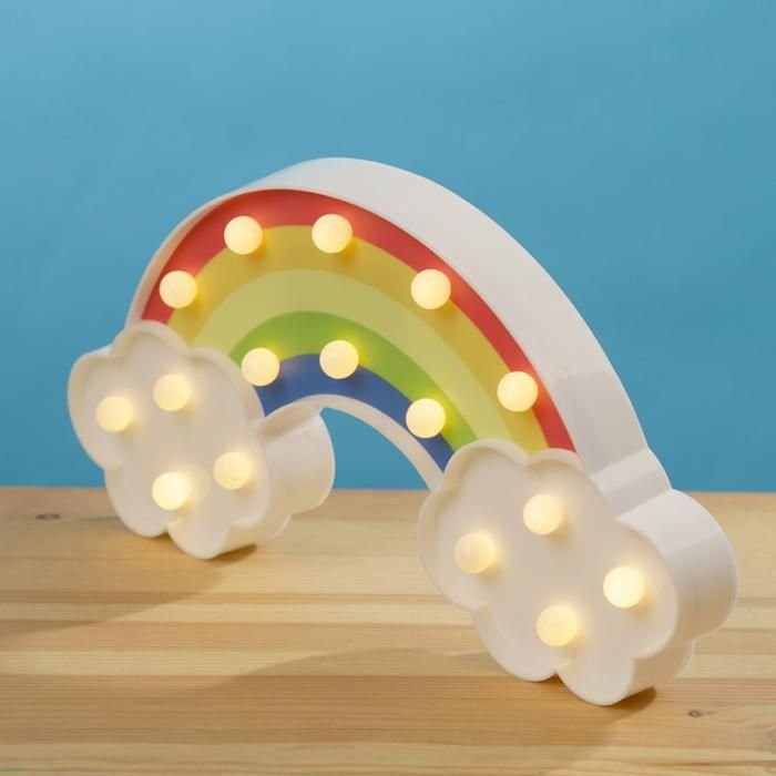 Decorazione con LED Nuvolette con arcobaleno