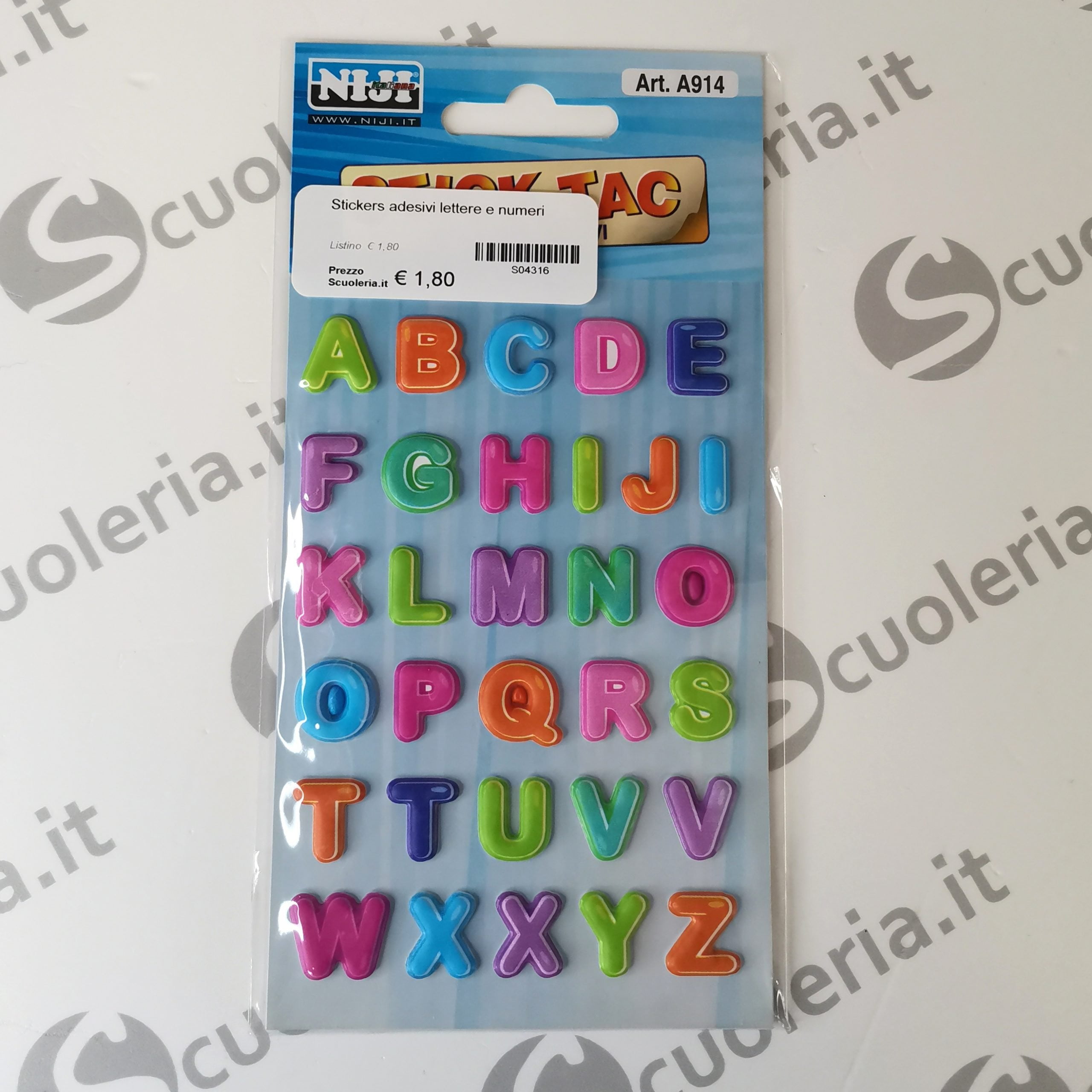 Stickers adesivi lettere e numeri