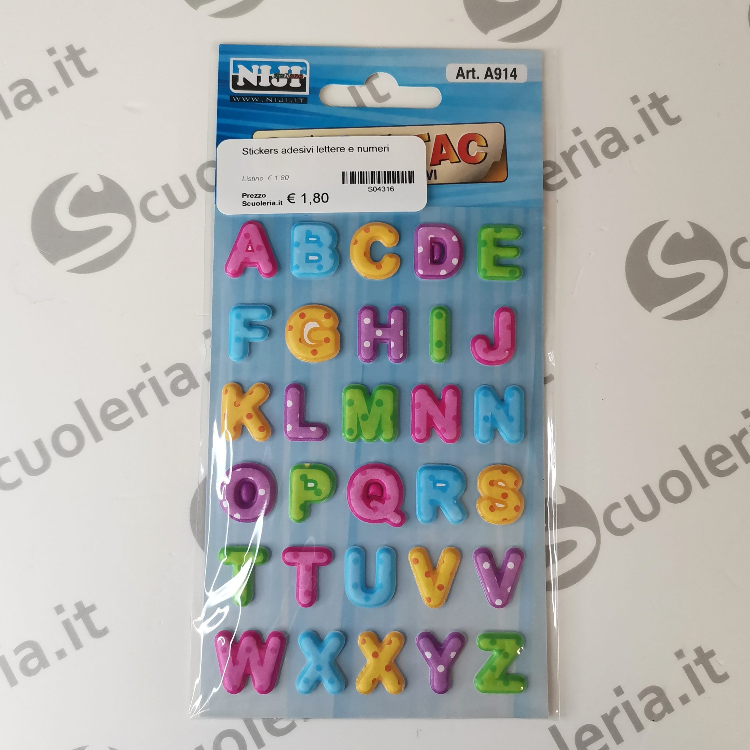 Stickers adesivi lettere e numeri