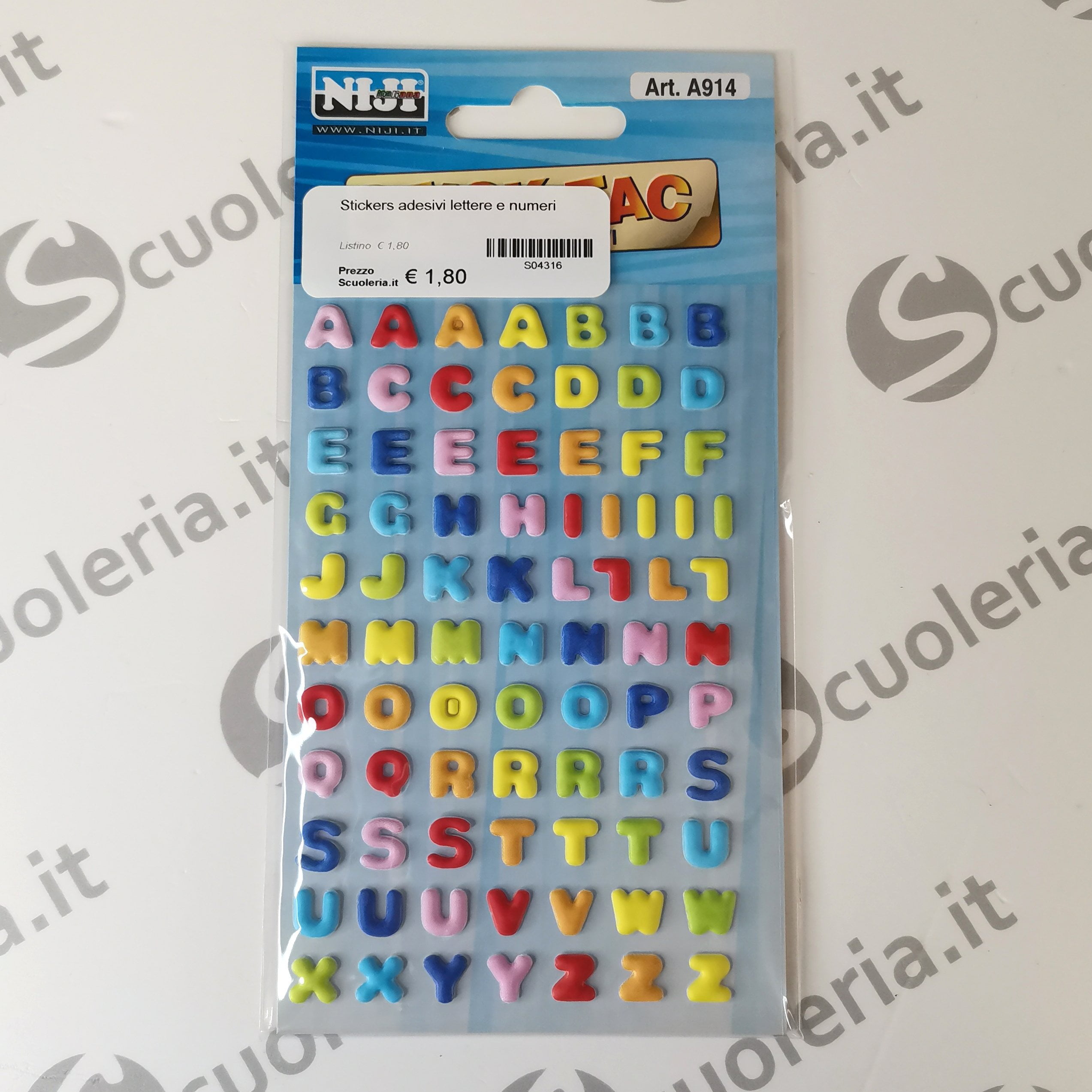 Stickers adesivi lettere e numeri