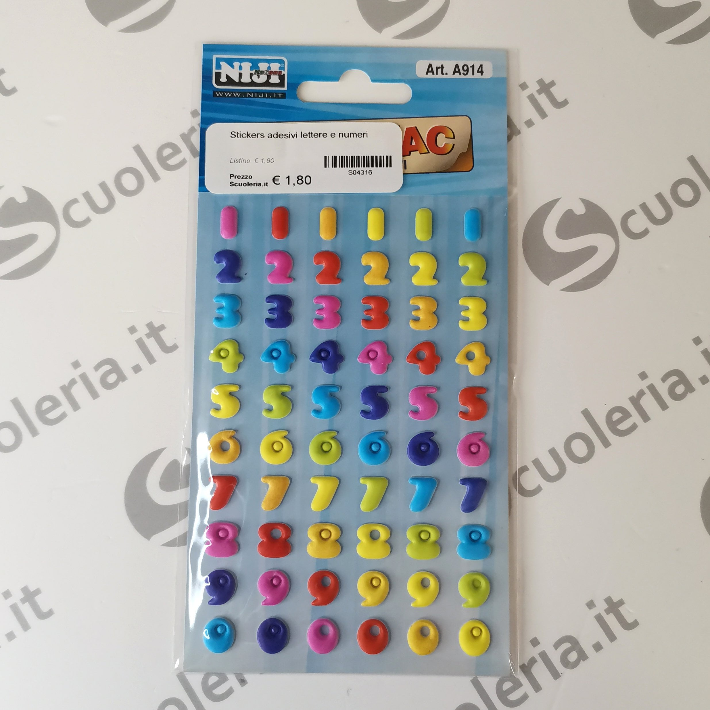 Stickers adesivi lettere e numeri