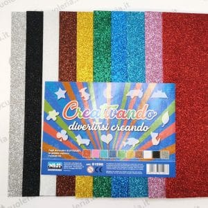 Gomma Eva A4 10 colori glitter