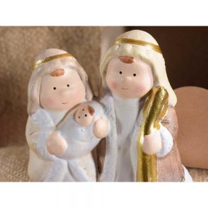 Scuoleria.it - Natività in ceramica in capanna di carta