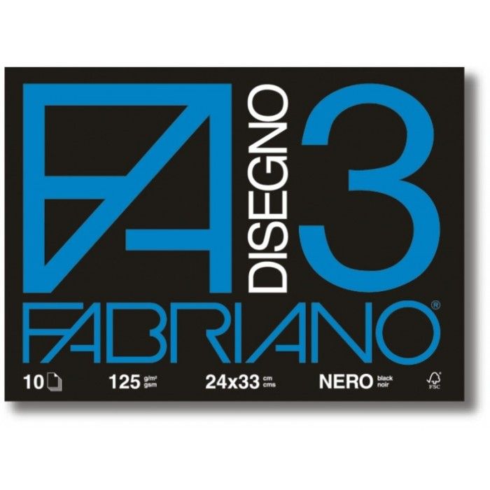 Scuoleria.it - Album disegno Fabriano 3 24x33 cm nero