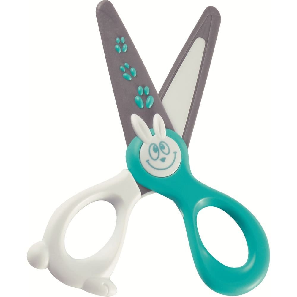 Forbici Di Sicurezza Per Bambini 2 Pezzi – 11 Cm, Punta Tonda In Plastica PP, Maneggevoli Per Mestieri E Scuola (Verde E Blu)