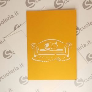 Biglietto auguri Origamo PopUp Gatti sul divano