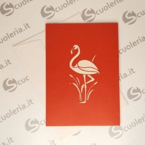 Biglietto auguri Origamo PopUp Fenicottero