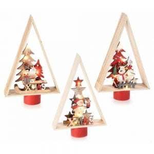 Scuoleria.it - Albero di Natale in legno con soggetto natalizio