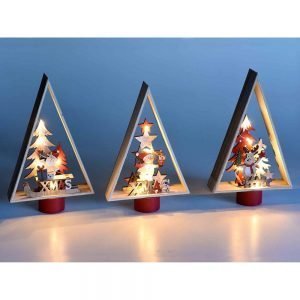 Scuoleria.it - Albero di Natale in legno con soggetto natalizio