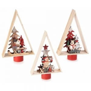 Scuoleria.it - Albero di Natale in legno con soggetto natalizio