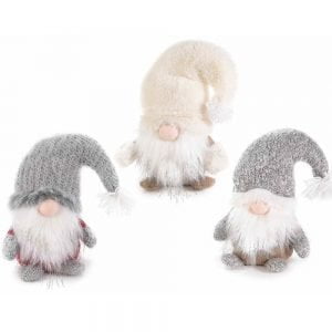 Scuoleria.it - Gnomo decorativo in stoffa barba e cappello con pompon