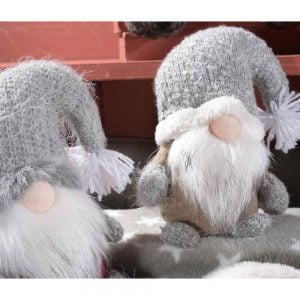 Scuoleria.it - Gnomo decorativo in stoffa barba e cappello con pompon