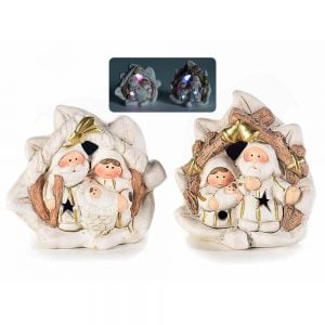 Scuoleria.it - Natività in terracotta colorata con luci led multicolore