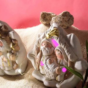 Scuoleria.it - Natività in terracotta colorata con luci led multicolore