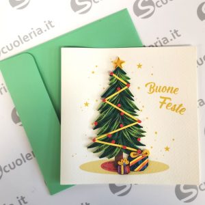 Scuoleria.it - Biglietto auguri Origamo Quilling Albero delle Feste