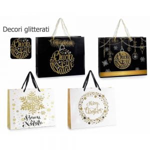 Scuoleria.it - Sacchetto regalo Natale stampa Oro