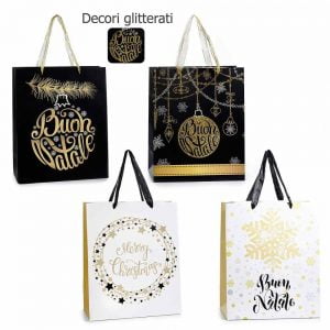 Scuoleria.it - Sacchetto regalo Natale stampa Oro