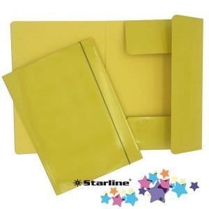 Cartella 3 lembi con elastico giallo