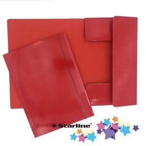 Cartella 3 lembi con elastico rosso