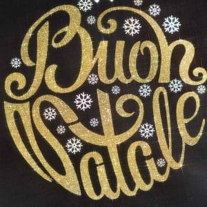 Sacchetto regalo Natale stampa Oro