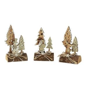 Decorazione natalizia su tronco con glitter