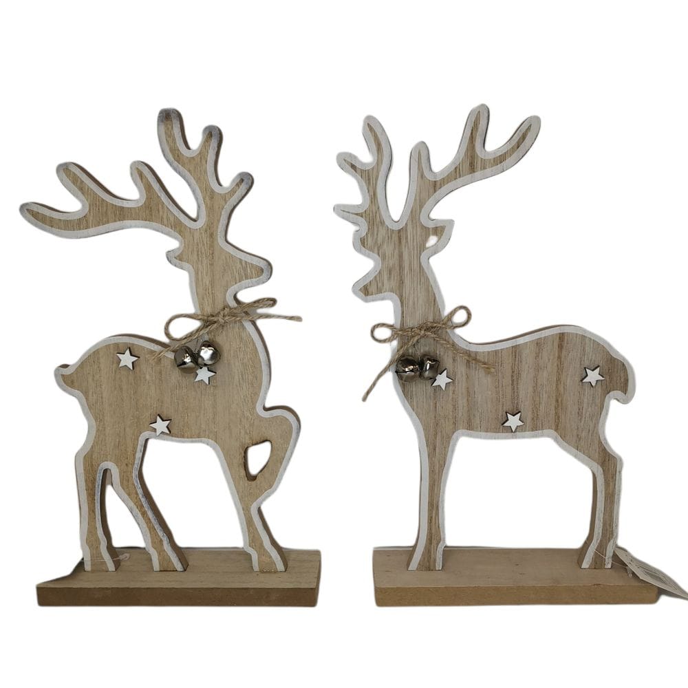 Renna in legno con campanelle