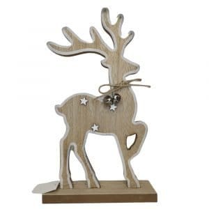 Renna in legno con campanelle