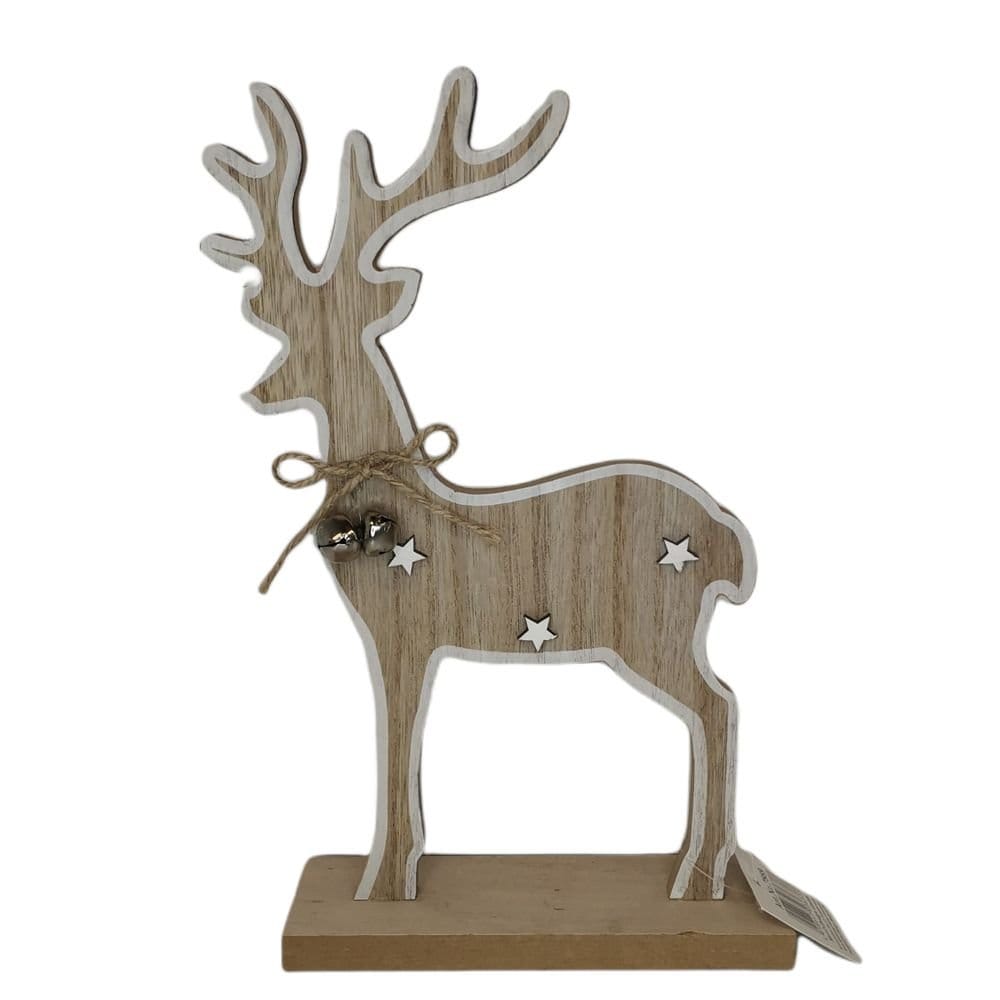 Renna in legno con campanelle