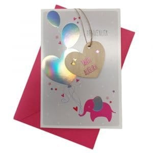 Biglietto auguri WOODSTOCK Baby rosa