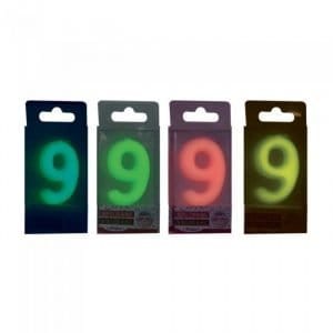 Candeline per torta Brilla al buio numero 9