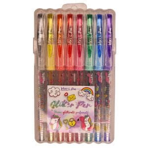 Penne gel glitter 8pz profumate Unicorno