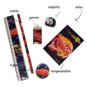 Set portapenne con accessori Cars