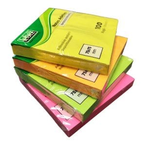 Notes adesivi riposizionabili neon 75x75mm