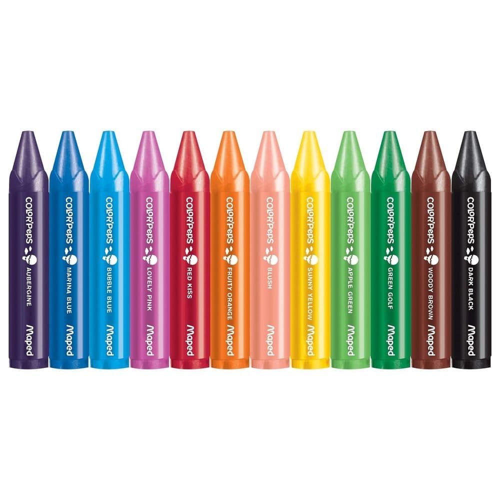 Pastelli a cera maxi Maped 12 colori